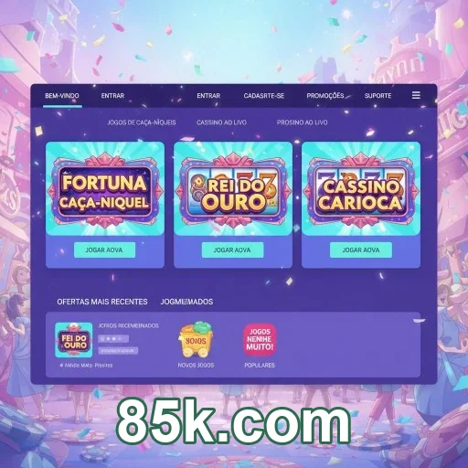 Tela de login seguro no 85k.com pelo celular