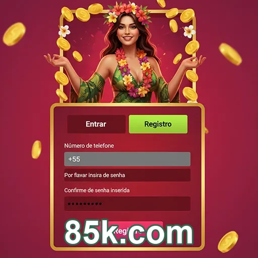 Tela mobile da 85k.com com interface prática e segura